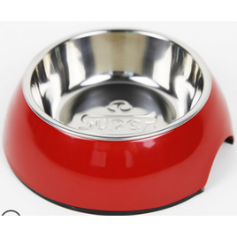 Red Melamine Bowl with Stainless Steel Insert