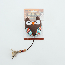 Woodland Tribal Cat Toy With Catnip - Owl
