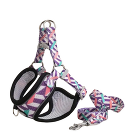 Supet Adjustable Dog Harness and Leash Set (Purple) - Large