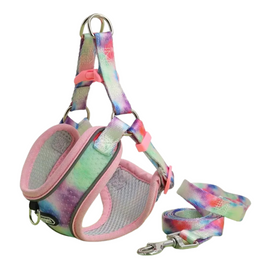 Supet Adjustable Dog Harness and Leash Set (Pink) - Large