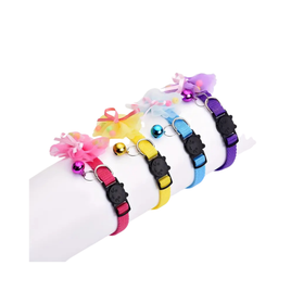 Cat Collar With Tulle Bow Tie - Yellow