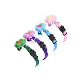 Nylon Cat Collar With Flower - Green