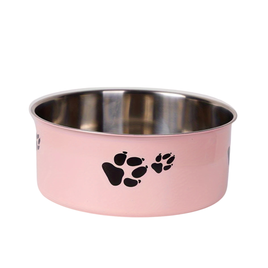 Habibi Pets Stainless Steel Dog Bowls - Pink - 14cm