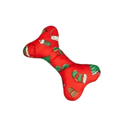 Squeaky Christmas Bone For Your Dog - Red