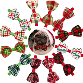 Festive Bow for Cats And Dogs - Plaid Pattern