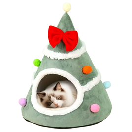 Christmas Tree Cat Bed - Green