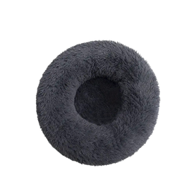 Soft Plush Donut Bed For X-Small Dogs & Cat (Dark Grey)- 40cm
