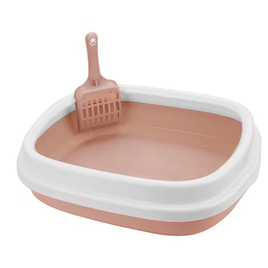 Cat Litter Tray with Scoop - 40cm Pink