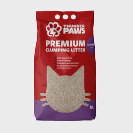 Thunder Paws Premium Hard Clumping Clay Cat Litter - LAvender 10L