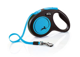 Flexi New Neon Tape Retractable Leash - M/5M-BLUE