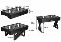 Adjustable Height Dual Stainless Steel Dog Bowls