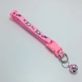 PETS CLUB ADJUSTABLE CAT COLLAR WITH BELL- LIGHT PINK