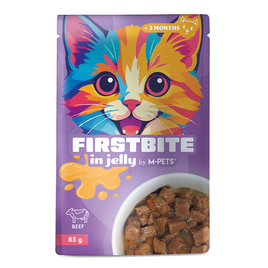 M-PETS Firstbite Beef in Jelly Wet Food for Cats - 85g pouch