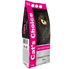 CAT'S CHOICE BENTONITE GRANULES CLUMPING CAT LITTER 10Kg-BABY POWDER