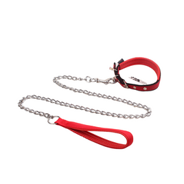 For Pet Dog Lead Chain With Pu Handle & Collar – Large (3.0*120cm)