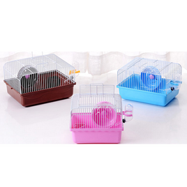 PETS CLUB HAMSTER CAGE WITH RUNNING WHEELS,WATER BOTTLE & FOOD FEEDER-31*24*17cm