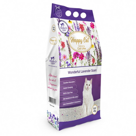 Happy Cat Bentonite Dust Free Clumping Cat Litter - Wonderful Lavender Scent - 5L