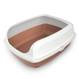 Open Cat Toilet Semi-closed Anti-overflow Cat Litter Tray -Coffee