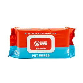 Thunder Paws Baby Powder Sanitary Pet Wipes Suitable for Cats and Dogs - 80 pcs