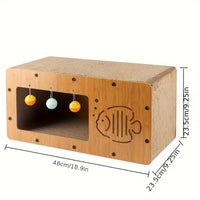 Habibi Pets Cozy Wooden Cat Bed With Bell