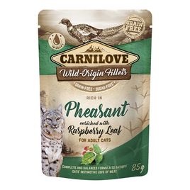 Carnilove Pheasant enriched with Raspberry Leaves for Adult Cats - 85g
