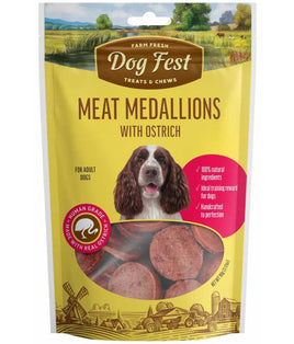 Dog Fest Medallions With Ostrich For Adult Dogs