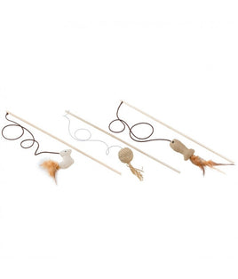 Ferplast PA 4998 Wooden Fishing Rod With Mouse For Cats
