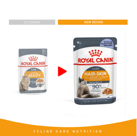 Royal Canin Wet Food - Hair & Skin with Jelly (Intense Beauty) - (85G Pouches)