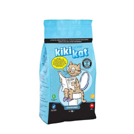 Kiki Kat White Bentonite Clumping Cat litter - Activated Carbon -10L (8.7 KG)