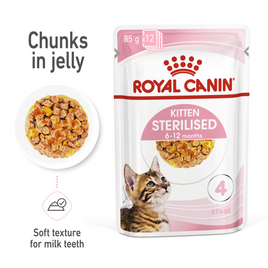 Feline Health Nutrition Kitten Sterilised Jelly - 12 x 85g