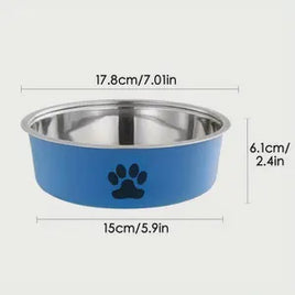Habibi Pets Stainless Steel Dog Bowls - Blue - 17.8cm