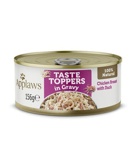 APPLAWS TASTE TOPPER IN GRAVY CHICKEN DUCK DOG TIN - 156G