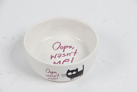 Ceramic Cat Bowl - It Wasn't Me - Red