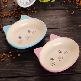 Wide Face Ceramic Cat Bowl