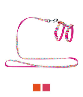 Hunter Seventies Cat Harness & Leashes  - OS/PINK