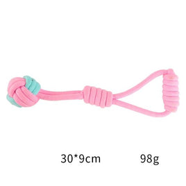 PETS CLUB COTTON KNOT PULL ROPE DOG TOY PINK