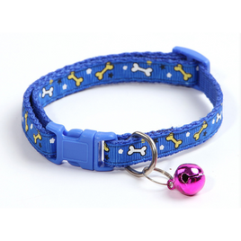 PETS CLUB ADJUSTABLE CAT COLLAR WITH BELL - DARK BLUE