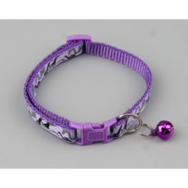 PETS CLUB ADJUSTABLE CAT COLLAR WITH BELL- PURPLE