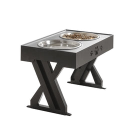 Adjustable Height Dual Stainless Steel Dog Bowls