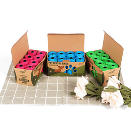 Habibi Pets Biodegradable Pet Clean Up Bags In A Kraft Box - 8 Rolls