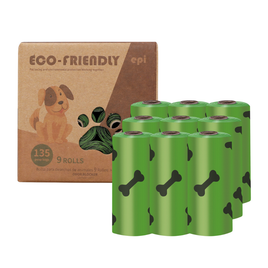 Habibi Pets Biodegradable Pet Poop Bags With Bone Pattern In A Kraft Box - 9 Rolls