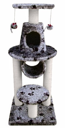 Bonalti Cat Play Tower with Paw Print - Beige