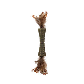 Catnip johnny stick w/double side natural feather (Brown)
