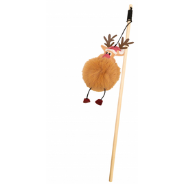 Christmas Cat Stick Fluffy Deer 40cm