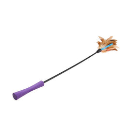 Catwand Feather Teaser w/ Natural Feather & TPR Handle (Purple)
