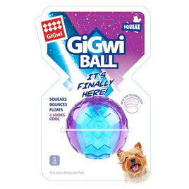 Gigwi Ball Purple / Blue Squeaker Transparent (Small)