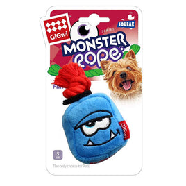 Blue Monster Rope Squeaker Inside Small Plush/Rope