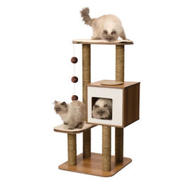 1. Premium Cat Furniture V-High Base - Walnut