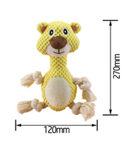 Corduroy Dog Plush Toy with Cotton Rope
