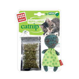 Frog "Refillable catnip' w/3catnip teabags in ziplock bag